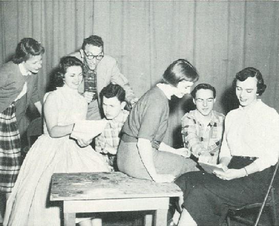 1957 Thespians practicing 